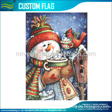 Warm Wishes Snowman Garden Christmas Winter Yard Banner flag